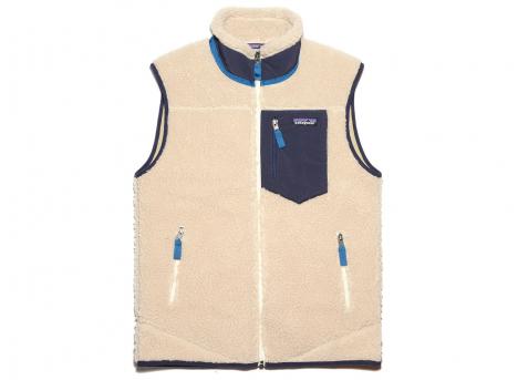 Patagonia Classic Retro X Fleece Vest Natural / Smolder Blue