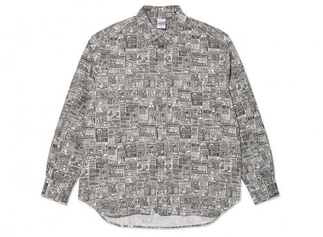 Polar Skate Co Ben Shirt Newspaper Light Grey