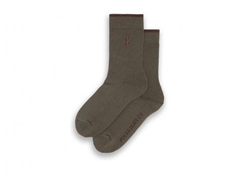 Polar Skate Co Business Socks No Complies Forever Army Green / Brown