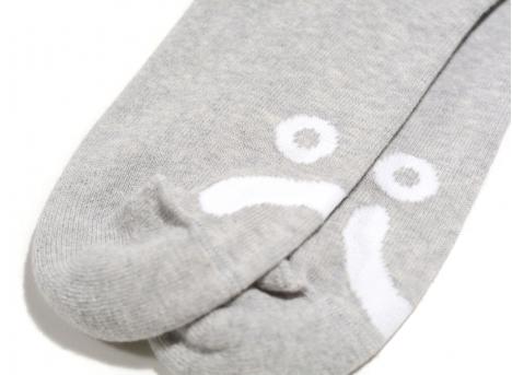 Polar Skate Co Happy Sad Socks Heather Grey