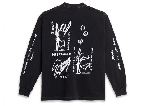 Polar Skate Co Ls Tee On Repeat Silver Black