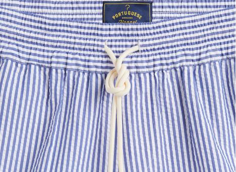 Portuguese Flannel Atlantico Stripe Shorts Blue