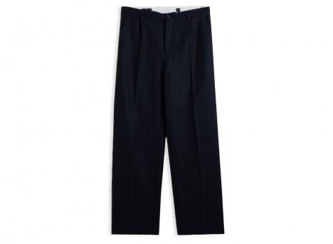 Portuguese Flannel Herringbon Single Pleat Navy
