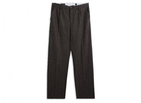 Portuguese Flannel Herringbon Single Pleat Brown