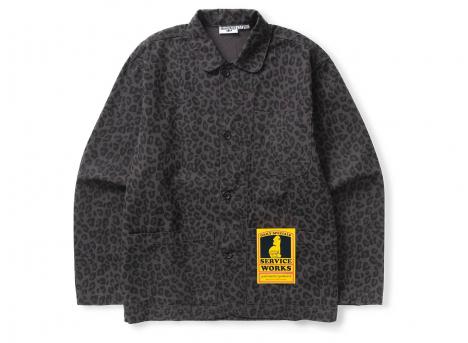 Service Works Patterned Easy Chef Shirt Black Leopard SW344-BLCKLEP