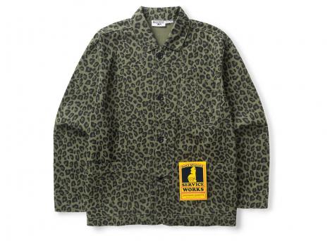 Service Works Patterned Easy Chef Shirt Green Leopard SW344-GRNLEP