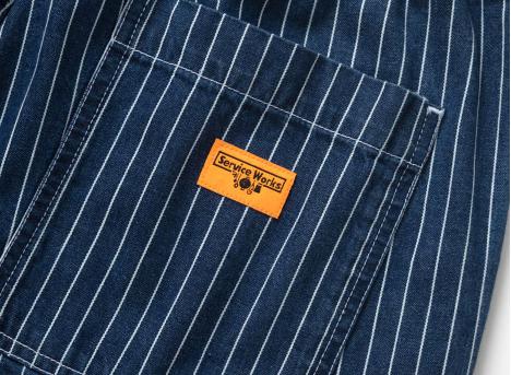 Service Works Pinstripe Denim Chef Pants Indigo SW-SS26-208