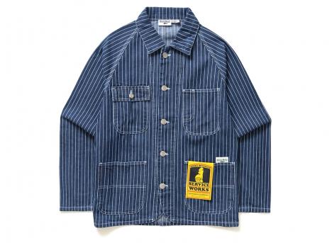 Service Works Pinstripe Denim Coverall 2.0 Indigo SW-SS26-216
