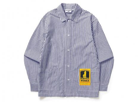 Service Works Poplin Stripe Waiter Shirt Royal SW-SS26-219