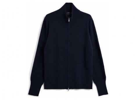 Taion Cashmere Full-Zip High-Neck Sweater Dark Navy TAION-102CMWZNDCI