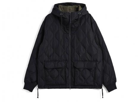 Taion Military W-Zip Down Hoodie Black TAION-106WZPML-1