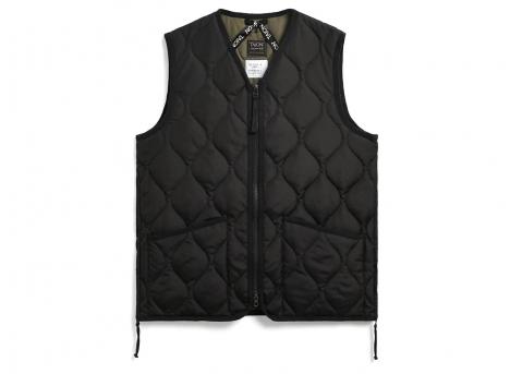 Taion Military Zip V Neck Down Vest Black TAION-001ZML-1