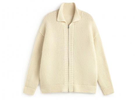 Thinking Mu Oskar Knitted Sweater Ecru MKN00167