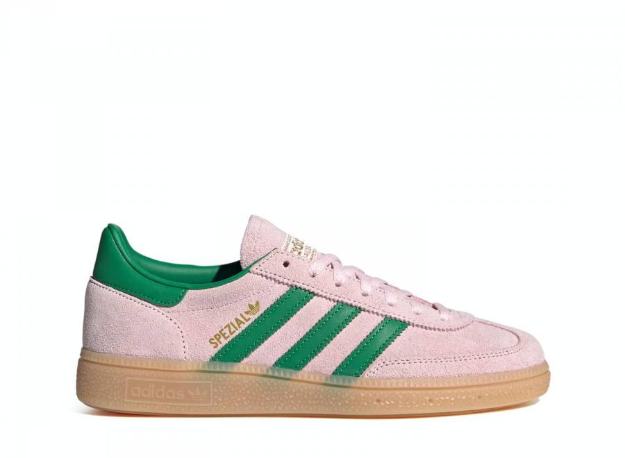 Adidas Handball Spezial Clear Pink / Green / Gold Metallic JR7347 - ADIDAS Originals