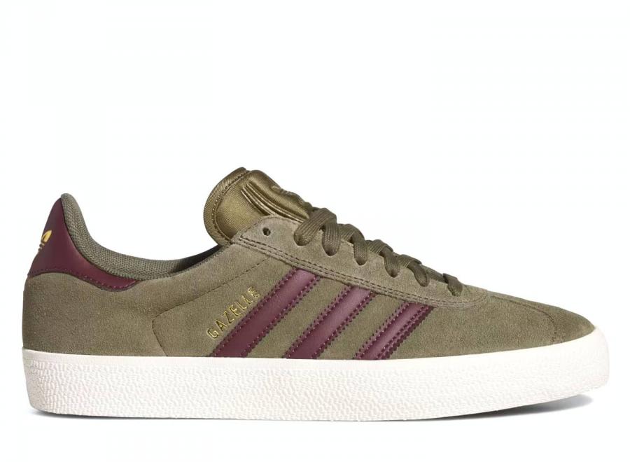 Adidas Skateboarding Gazelle ADV Olive Strata / Maroon / Chalk White KI3205 - ADIDAS Originals