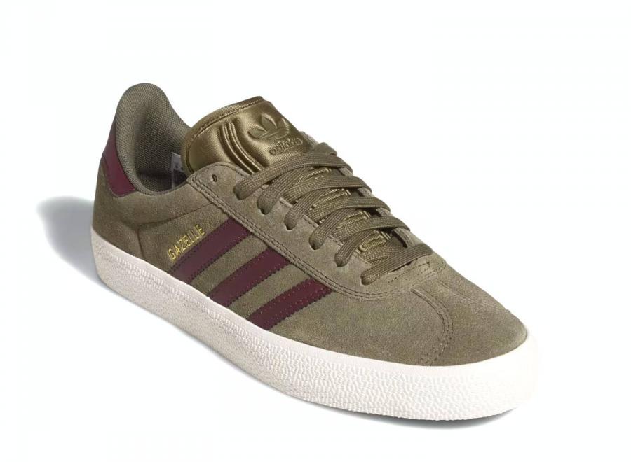 Adidas Skateboarding Gazelle ADV Olive Strata / Maroon / Chalk White KI3205 - ADIDAS Originals