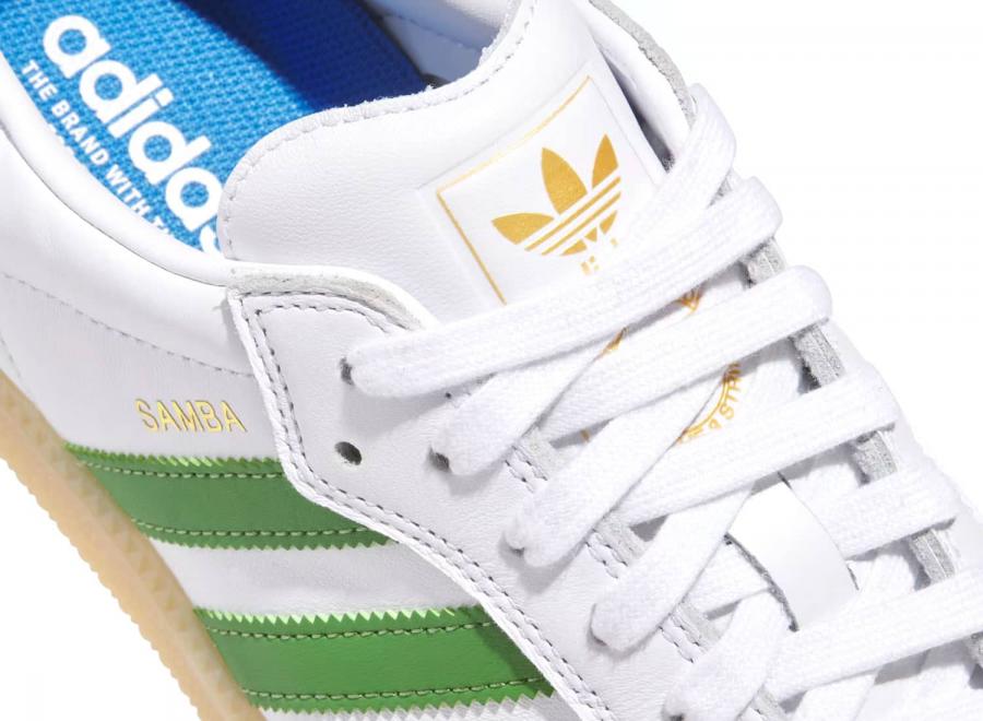 Adidas Skateboarding Samba Adv Cloud White / Crew Green / Gum JP8522 - ADIDAS Originals