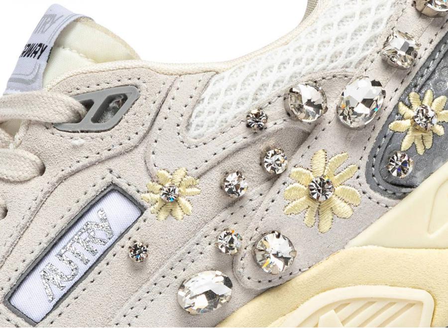 Autry Hyperway Low TJ01 Suede / Strass / Mesh White / Silver - Autry