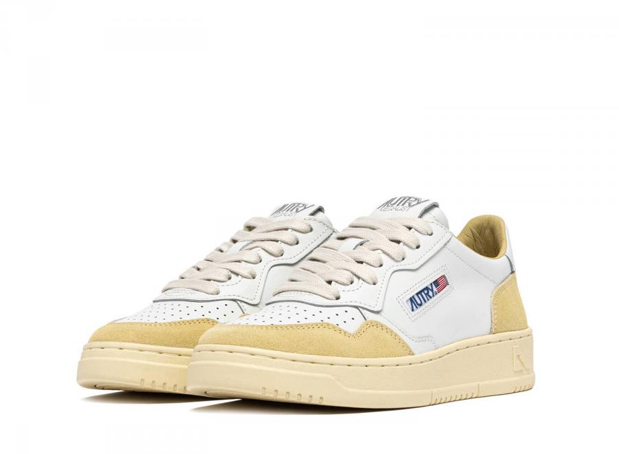 Autry Medalist Low FT08 Soft Leather / Suede White / Straw - Autry