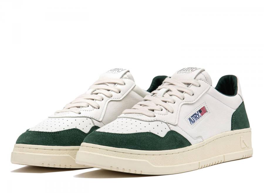 Autry Medalist Low GS42 GOAT / Suede White / Bottle Green - Autry