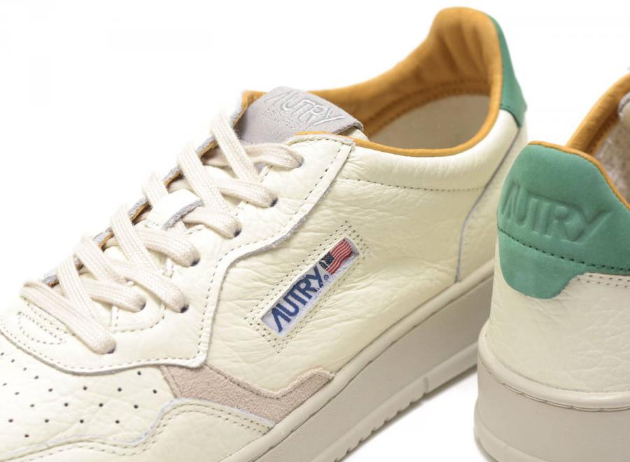 Autry Medalist Low LE17 Leather Elephant / Vapor / Green - Autry