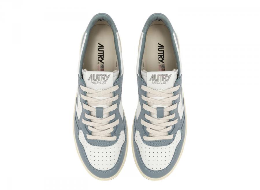 Autry Medalist Low WB56 Leather / Leather White / Silver Blue - Autry
