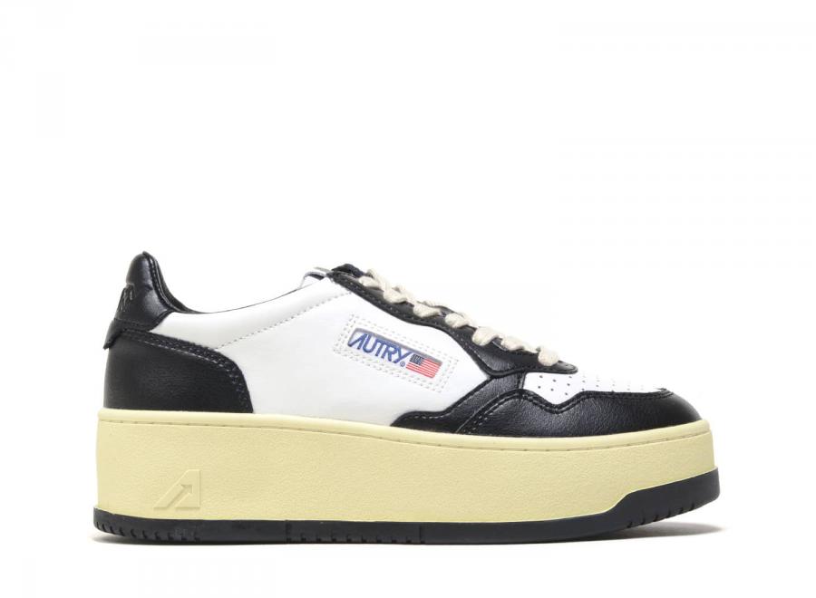 Autry Platform Low WB01 Leather White / Black - Autry
