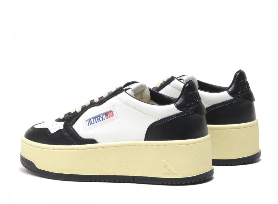 Autry Platform Low WB01 Leather White / Black - Autry