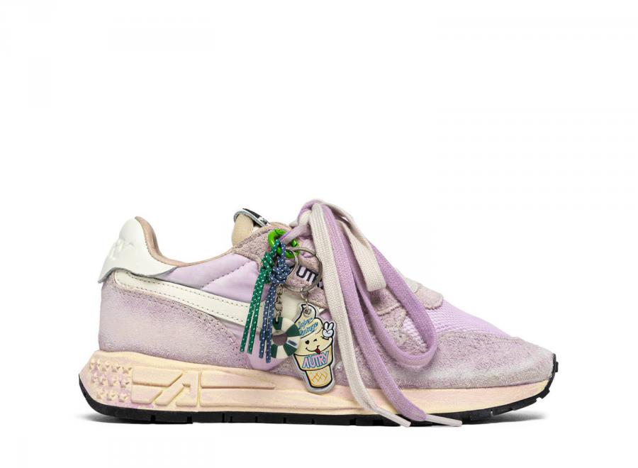 Autry Reelwind Super Vintage Low YS06 Suede / Nylon White / Lilac - Autry