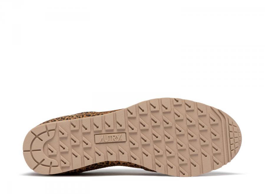 Autry Windspin Low SJ01 Suede / Laminated Leather Leopard / Platinum - Autry