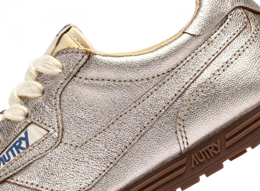 Autry Windspin Low TO02 Lamine Leather / Nylon Platinum / Ivory - Autry