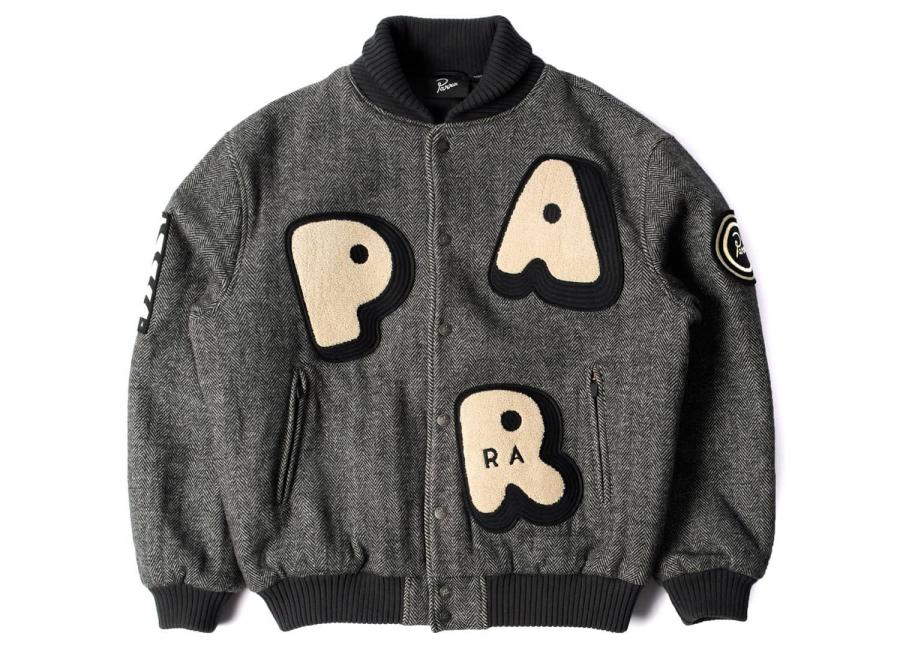 By Parra Rounded PAR Varsity Jacket Dark Grey - By Parra