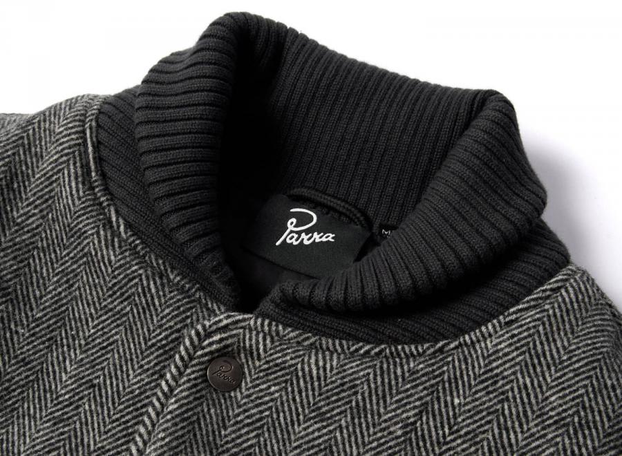 By Parra Rounded PAR Varsity Jacket Dark Grey - By Parra