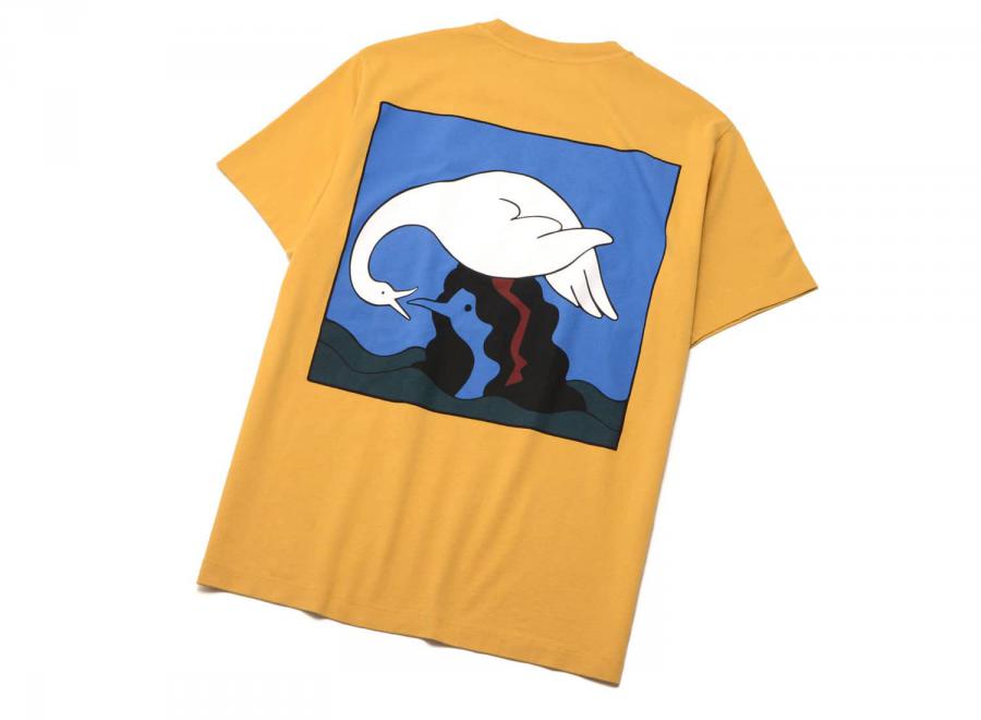 By Parra Swan To The Face Tshirt Ocher - By Parra