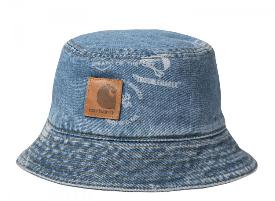 Carhartt Stamp Bucket Hat Print Blue Bleached I033741 - Carhartt Wip