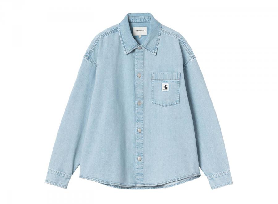 Carhartt WIP Femme Alta Shirt Jac Cotton Denim Blue Stone Bleached I036232 - Carhartt Wip