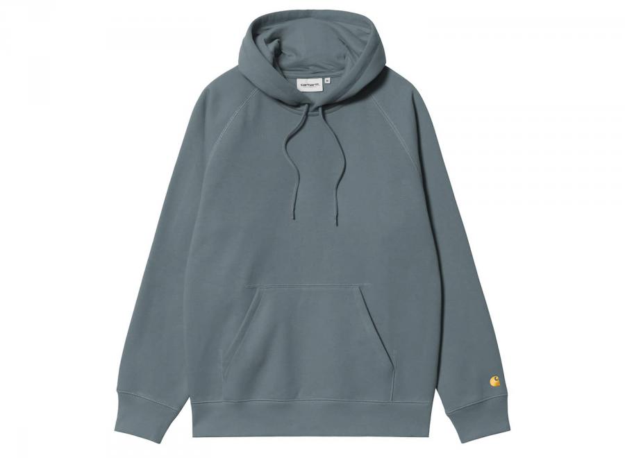Carhartt WIP Hooded Chase Sweatshirt Cozy Blue / Gold I033661 - Carhartt Wip