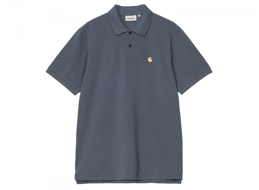 Carhartt WIP Chase Pique Polo Cozy Blue / Gold I023807 - Carhartt Wip