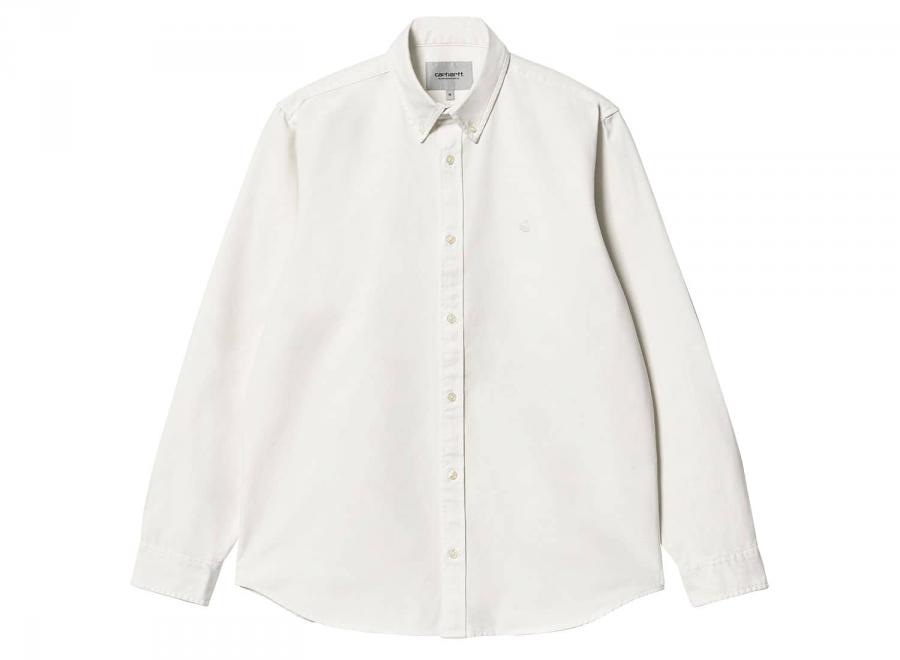 Carhartt Bolton Shirt White Garment Dyed I030238 - Carhartt Wip