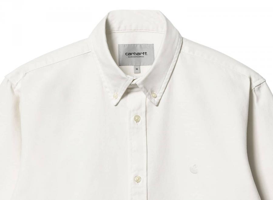 Carhartt Bolton Shirt White Garment Dyed I030238 - Carhartt Wip