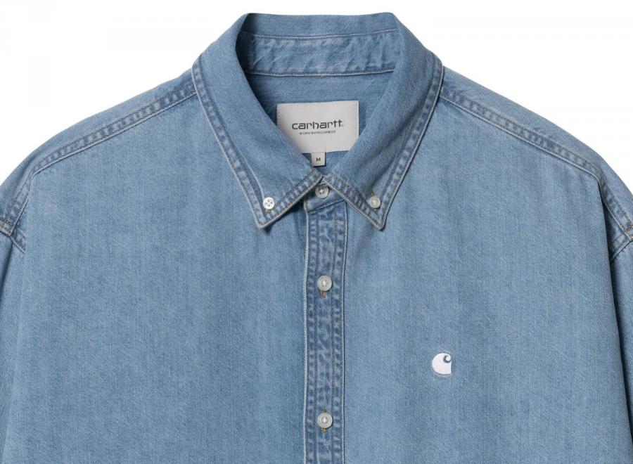 Carhartt Lucas Shirt Blue Bleached I034525 - Carhartt Wip