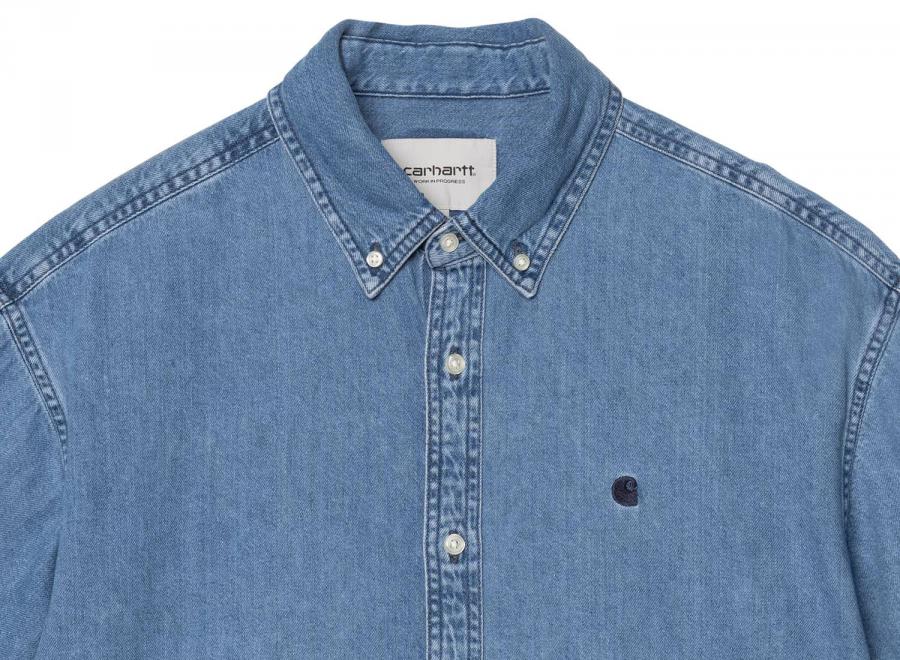 Carhartt Lucas SS Shirt Blue Stone Washed I034575 - Carhartt Wip