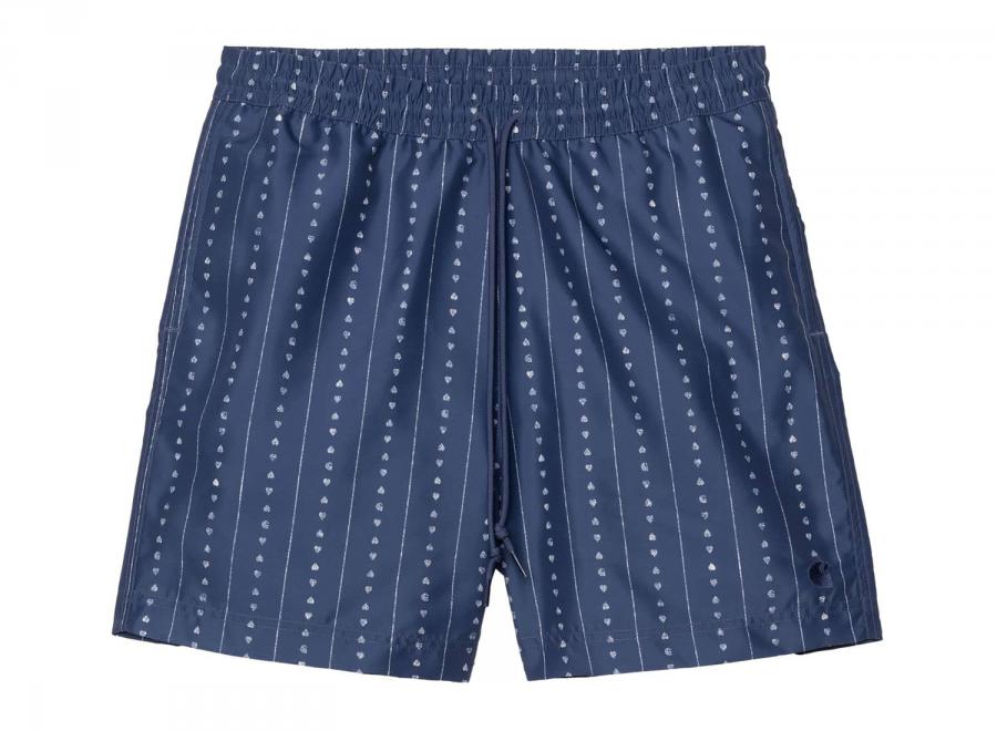 Carhartt Slater Swim Trunks Heart C Pinstripe Ink / Natural I035063 - Carhartt Wip