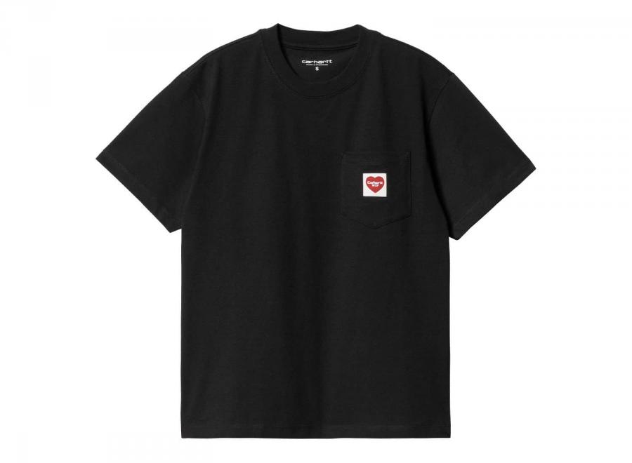 Carhartt Women Pocket Heart Tshirt Black / Red I032180 - Carhartt Wip