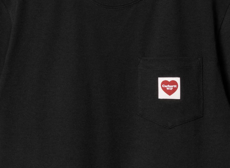 Carhartt Women Pocket Heart Tshirt Black / Red I032180 - Carhartt Wip