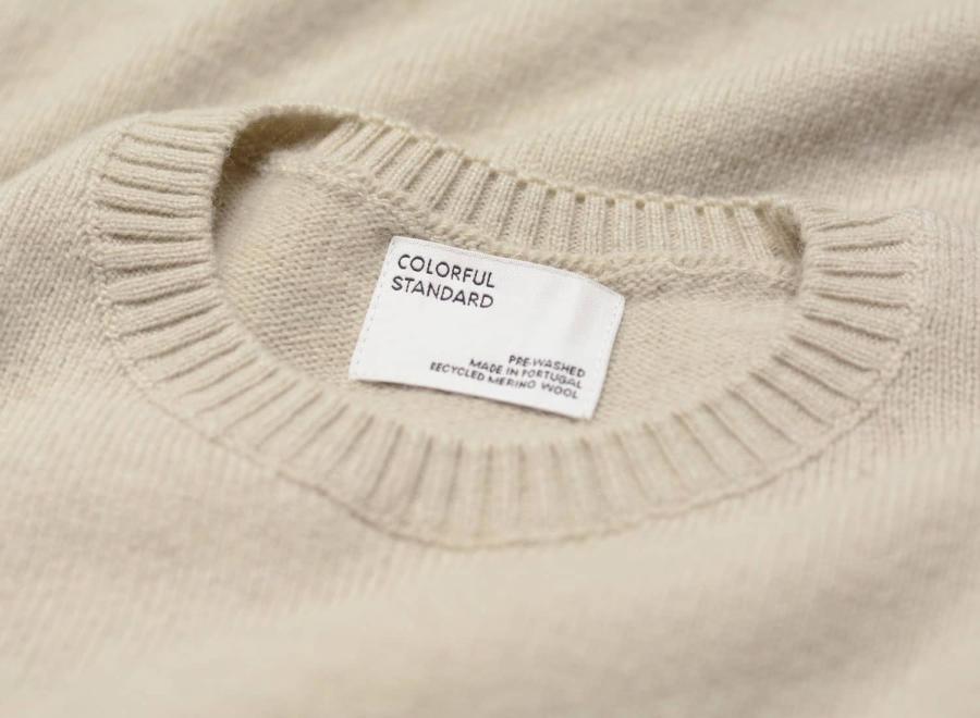 Colorful Standard Merino Wool Crew Ivory White - Colorful Standard