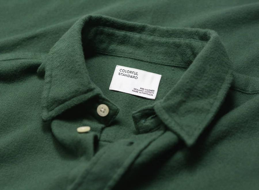 Colorful Standard Organic Flannel Shirt Emerald Green - Colorful Standard