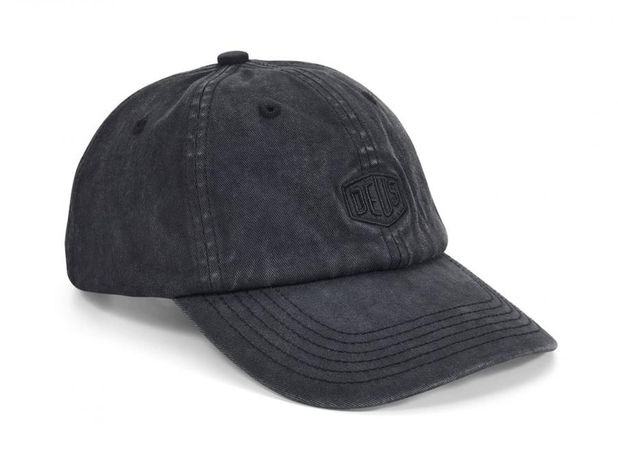 Deus Ex Machina Shield Garment Dyed Dad Cap Black DMF257382 - Deus Ex Machina