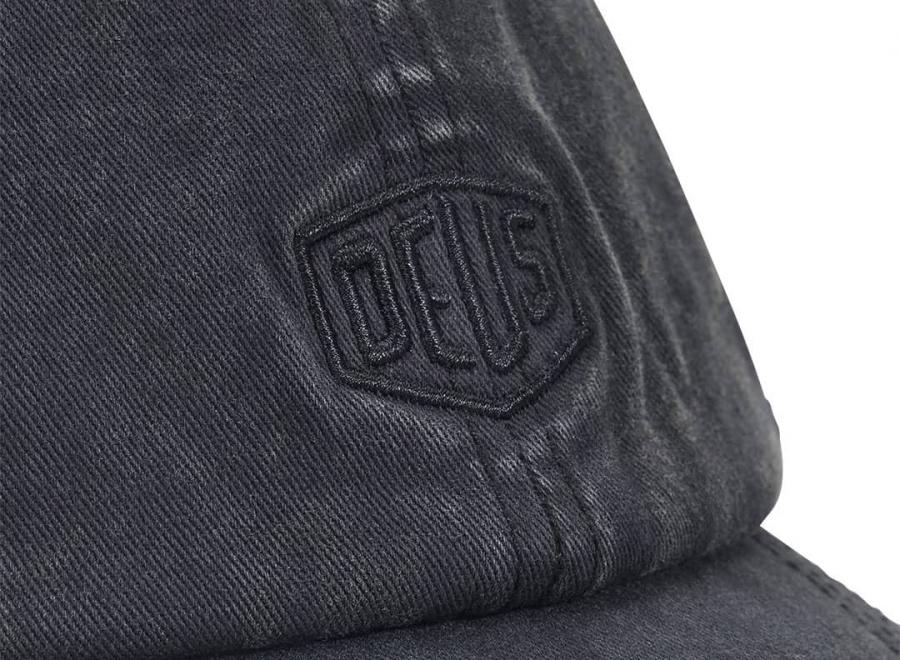 Deus Ex Machina Shield Garment Dyed Dad Cap Black DMF257382 - Deus Ex Machina