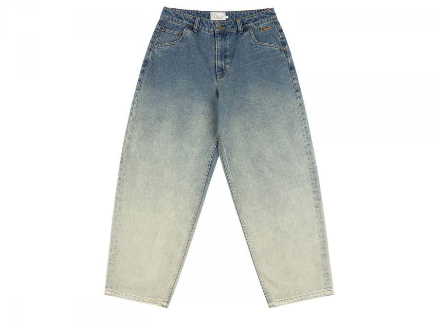 Dime Baggy Denim Pants Dipped Sandblasted Indigo - Dime